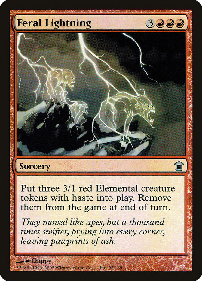 Feral Lightning - (Foil): Saviors of Kamigawa