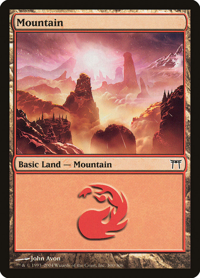 Mountain (#300) - (Foil): Champions of Kamigawa