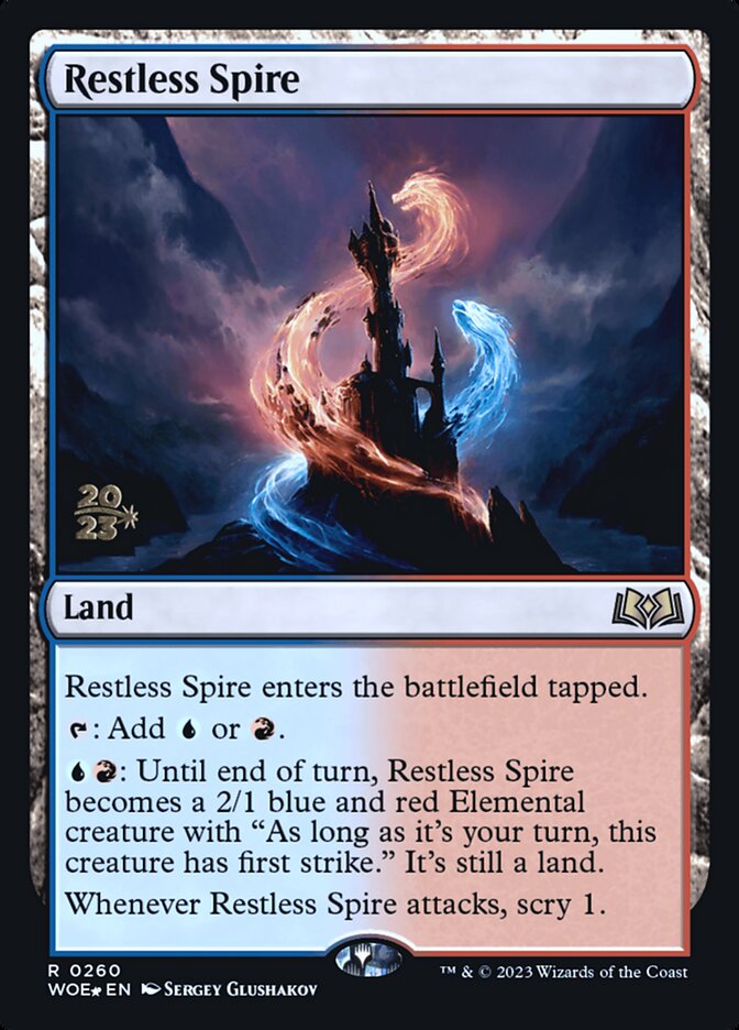 Restless Spire (Prerelease) (Wilds of Eldraine) - (Foil): Wilds of Eldraine Promos