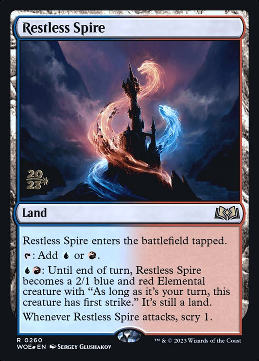 Restless Spire (Prerelease) (Wilds of Eldraine) - (Foil): Wilds of Eldraine Promos