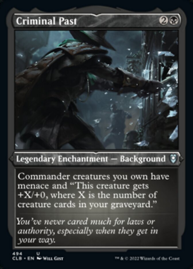 Criminal Past (Foil Etched) - (Foil): Commander Legends: Battle for Baldur's Gate