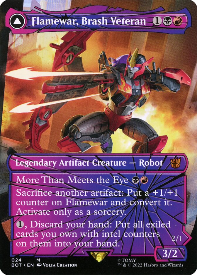 Flamewar, Brash Veteran // Flamewar, Streetwise Operative (Borderless): Transformers