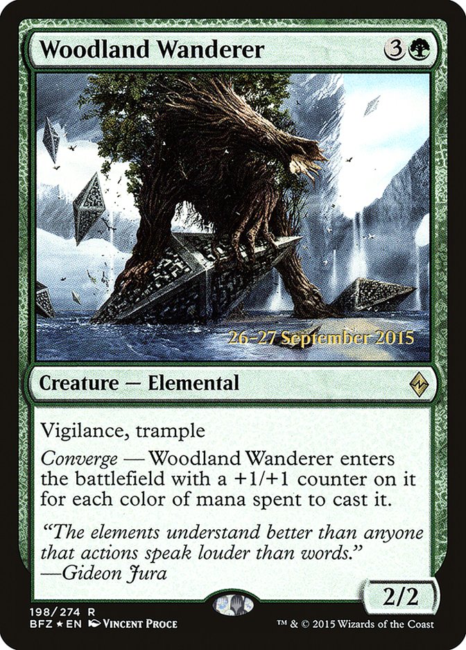 Woodland Wanderer (Prerelease) (Battle for Zendikar) - (Foil): Battle for Zendikar Promos