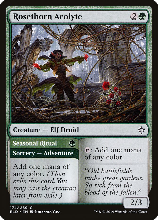 Rosethorn Acolyte // Seasonal Ritual - (Foil): Throne of Eldraine