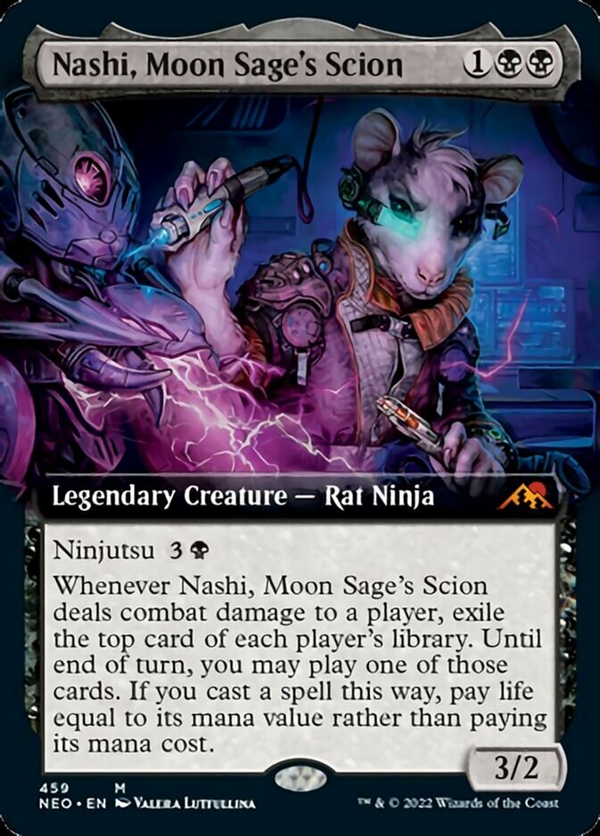 Nashi, Moon Sage's Scion (Extended Art) - (Foil): Kamigawa: Neon Dynasty