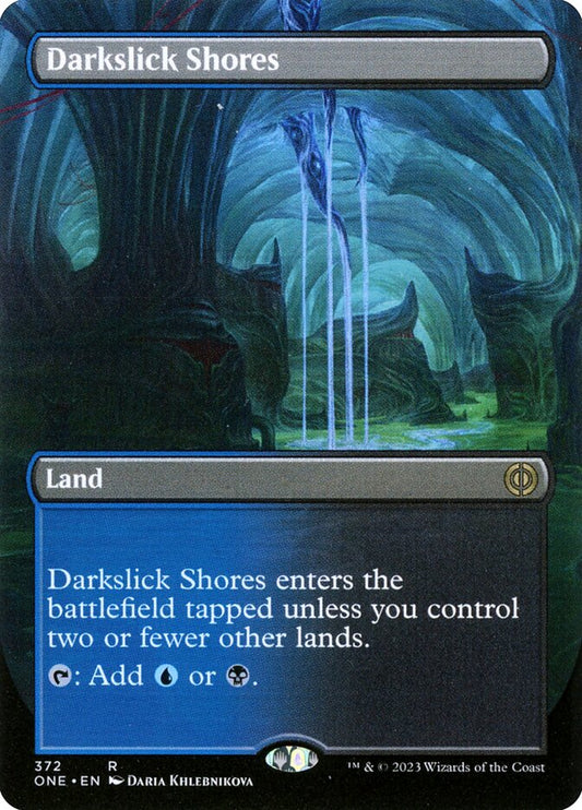 Darkslick Shores (Borderless) - (Foil): Phyrexia: All Will Be One