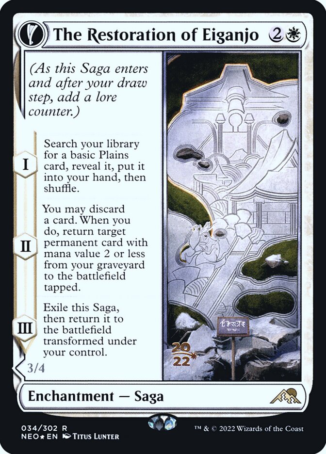 The Restoration of Eiganjo // Architect of Restoration - (Foil): Kamigawa: Neon Dynasty Promos