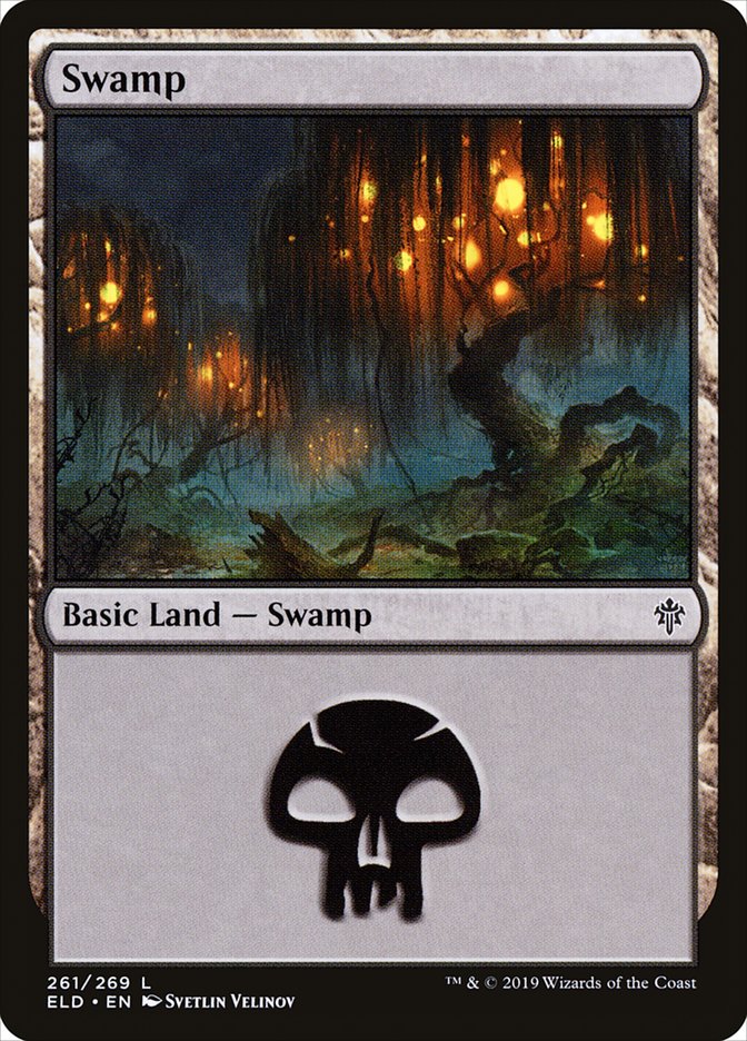 Swamp (#261) - (Foil): Throne of Eldraine