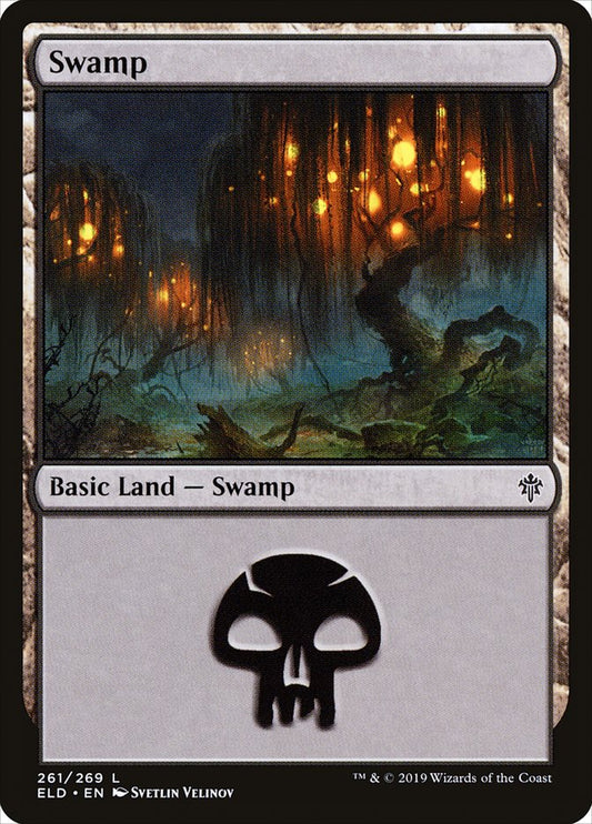 Swamp (#261) - (Foil): Throne of Eldraine