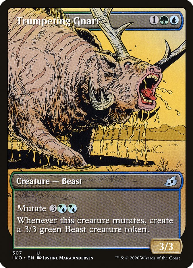 Trumpeting Gnarr (Showcase) - (Foil): Ikoria: Lair of Behemoths