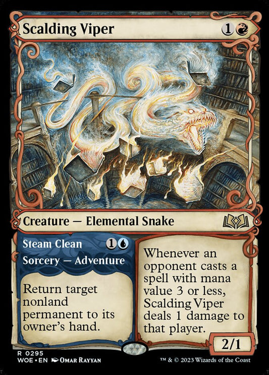 Scalding Viper // Steam Clean (Showcase) - (Foil): Wilds of Eldraine