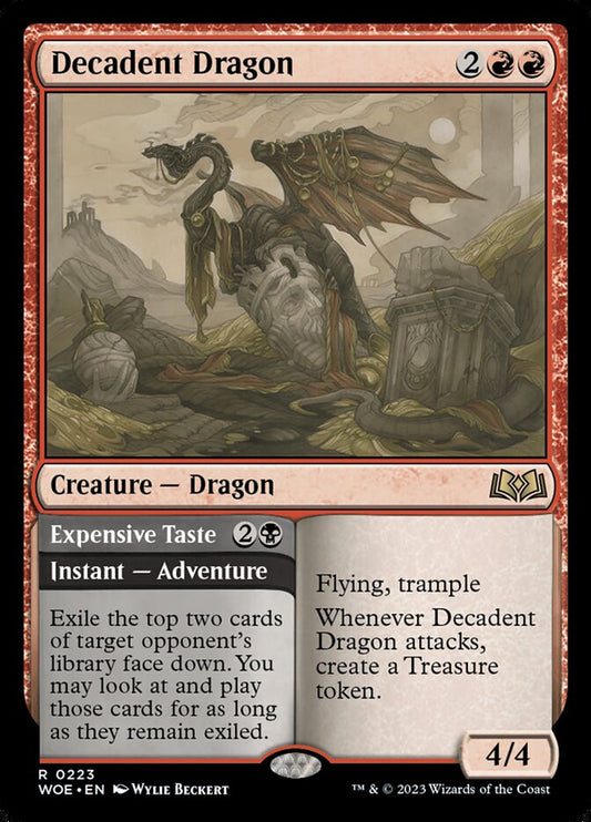 Decadent Dragon // Expensive Taste - (Foil): Wilds of Eldraine