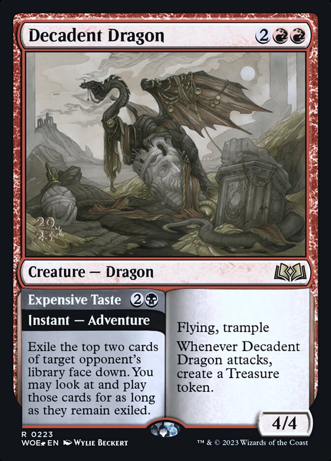 Decadent Dragon // Expensive Taste (Prerelease) (Wilds of Eldraine) - (Foil): Wilds of Eldraine Promos
