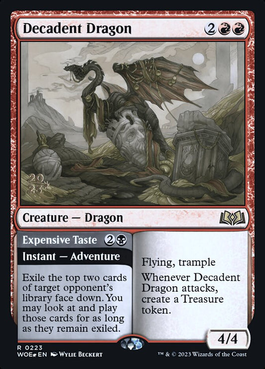 Decadent Dragon // Expensive Taste (Prerelease) (Wilds of Eldraine) - (Foil): Wilds of Eldraine Promos