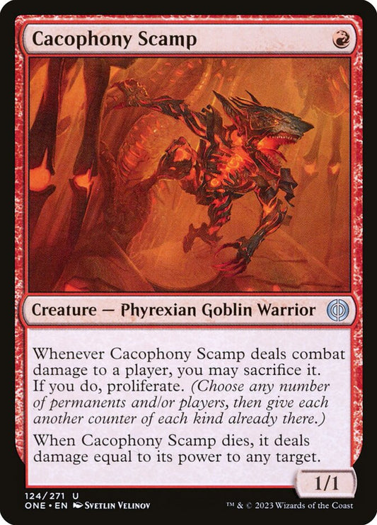Cacophony Scamp: Phyrexia: All Will Be One