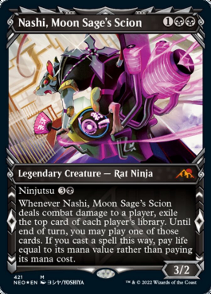 Nashi, Moon Sage's Scion (Showcase) (Foil Etched) - (Foil): Kamigawa: Neon Dynasty