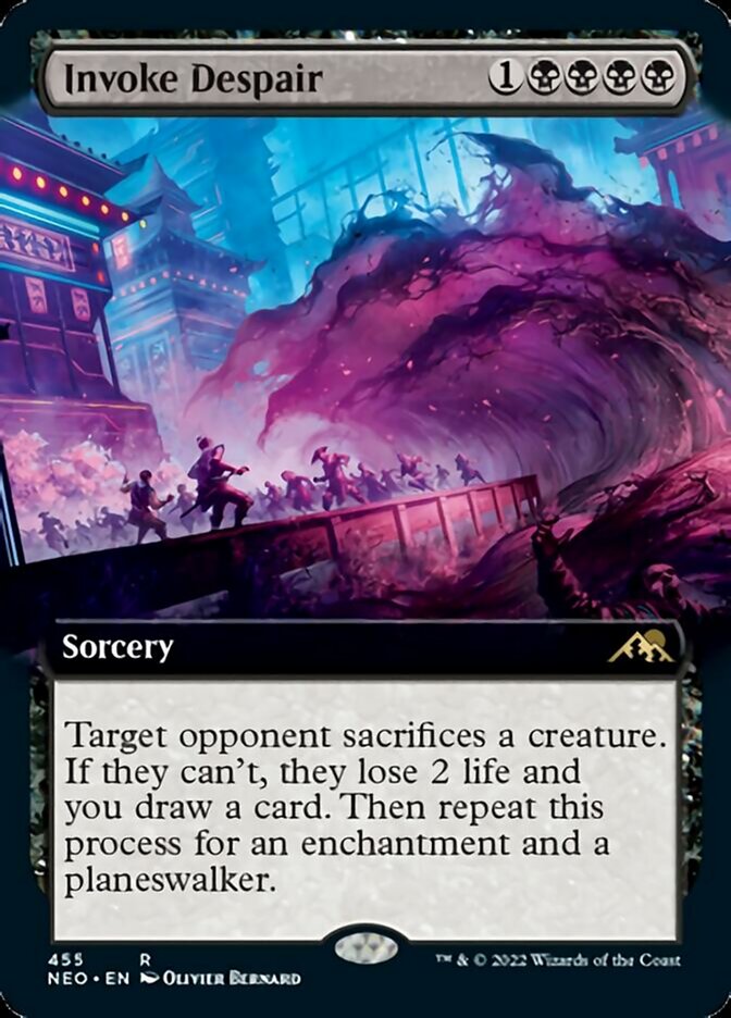 Invoke Despair (Extended Art) - (Foil): Kamigawa: Neon Dynasty