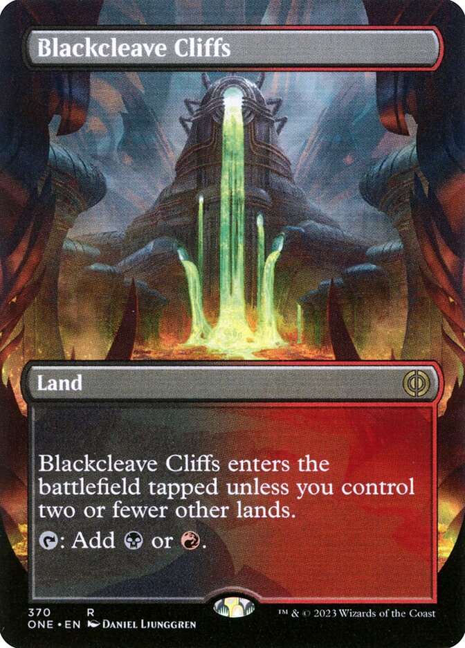 Blackcleave Cliffs (Borderless): Phyrexia: All Will Be One