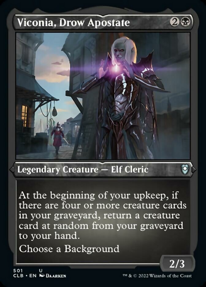 Viconia, Drow Apostate (Foil Etched) - (Foil): Commander Legends: Battle for Baldur's Gate