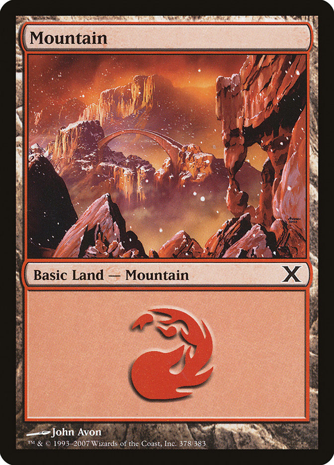 Mountain (#378) - (Foil): Tenth Edition