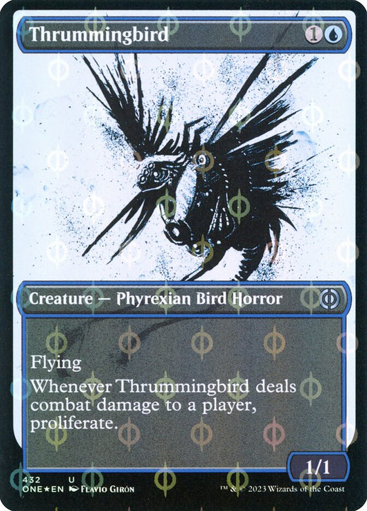 Thrummingbird (#432) (Showcase) (Compleat Foil) - (Foil): Phyrexia: All Will Be One