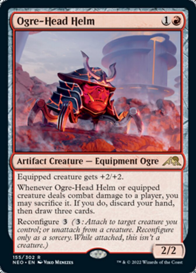 Ogre-Head Helm - (Foil): Kamigawa: Neon Dynasty