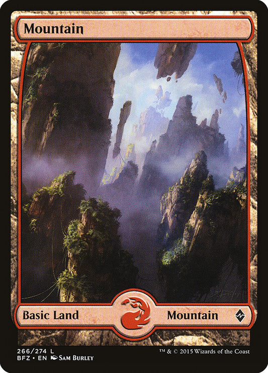Mountain (#266) (Full Art) - (Foil): Battle for Zendikar
