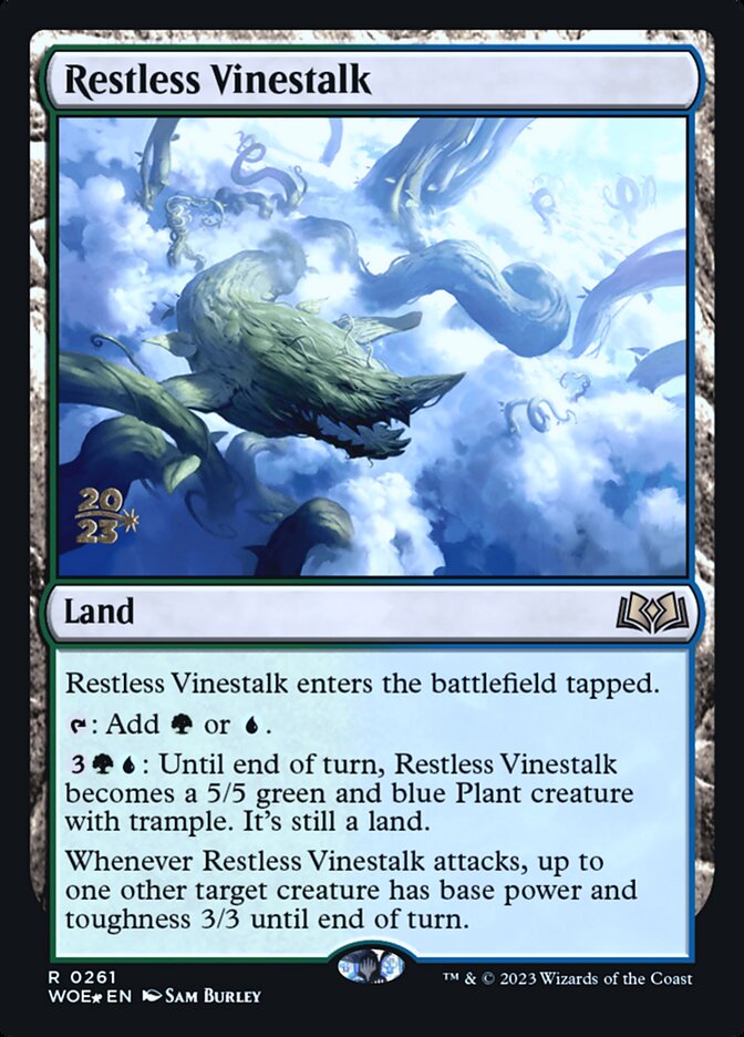 Restless Vinestalk (Prerelease) (Wilds of Eldraine) - (Foil): Wilds of Eldraine Promos