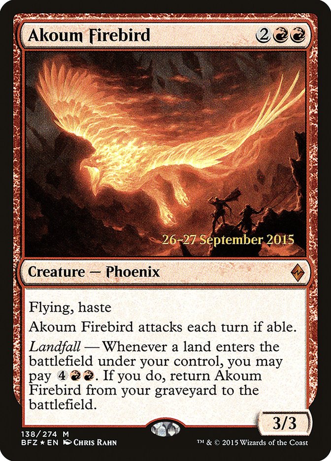 Akoum Firebird (Prerelease) (Battle for Zendikar) - (Foil): Battle for Zendikar Promos
