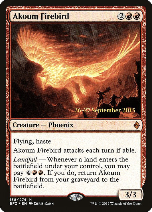 Akoum Firebird (Prerelease) (Battle for Zendikar) - (Foil): Battle for Zendikar Promos