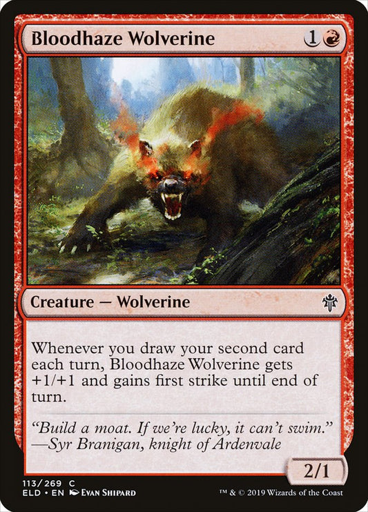 Bloodhaze Wolverine - (Foil): Throne of Eldraine
