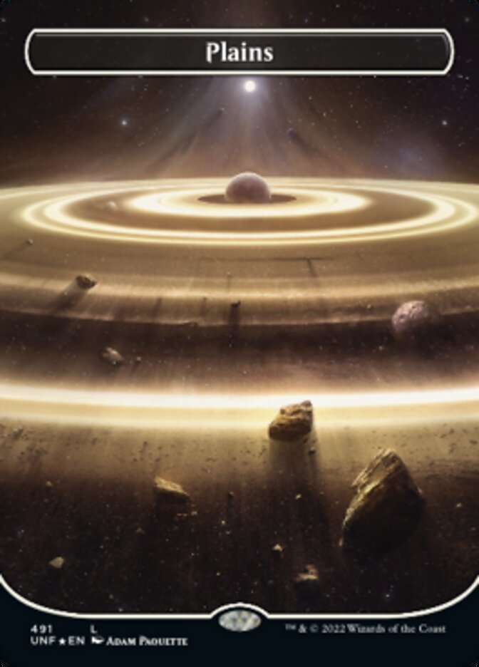 Plains (#491) (Borderless) (Galaxy Foil) - (Foil): Unfinity