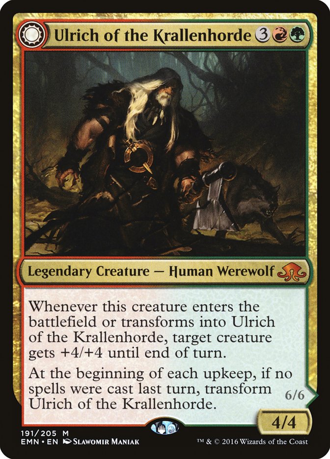 Ulrich of the Krallenhorde // Ulrich, Uncontested Alpha - (Foil): Eldritch Moon