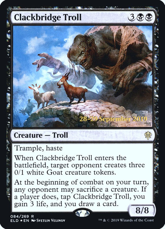 Clackbridge Troll (Prerelease) (Throne of Eldraine) - (Foil): Throne of Eldraine Promos