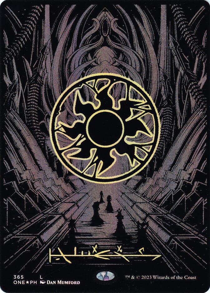 Plains (#365) (Full Art) (Phyrexian) (Oil Slick Foil) - (Foil): Phyrexia: All Will Be One