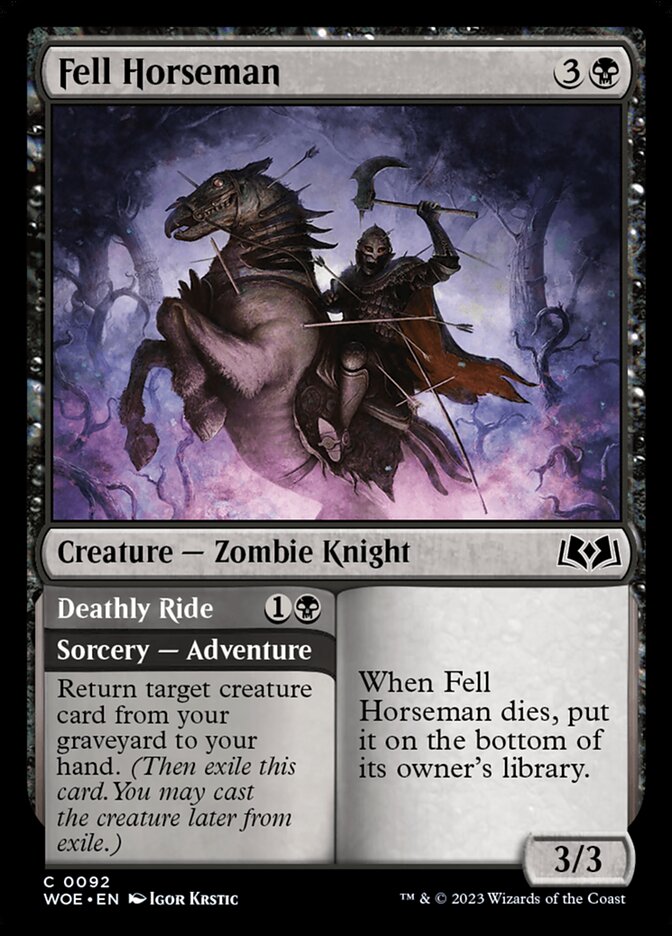 Fell Horseman // Deathly Ride - (Foil): Wilds of Eldraine