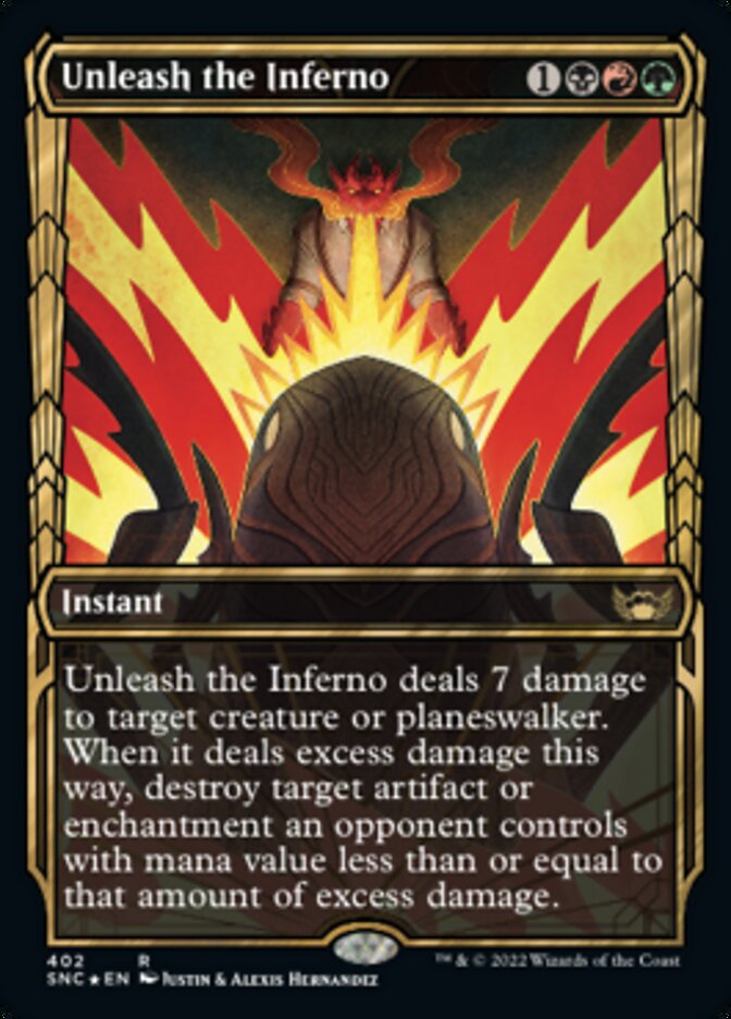 Unleash the Inferno (Showcase) (Gilded Foil) - (Foil): Streets of New Capenna