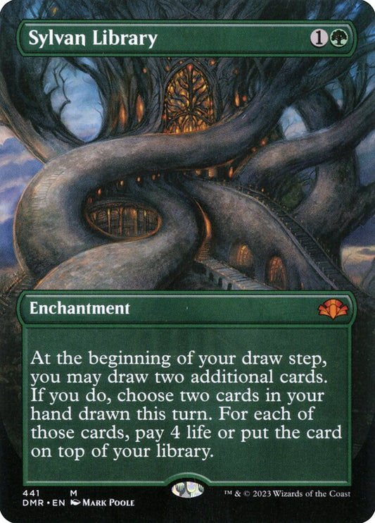 Sylvan Library (Borderless) - (Foil): Dominaria Remastered