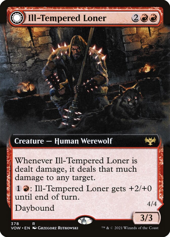 Ill-Tempered Loner // Howlpack Avenger (Extended Art): Innistrad: Crimson Vow
