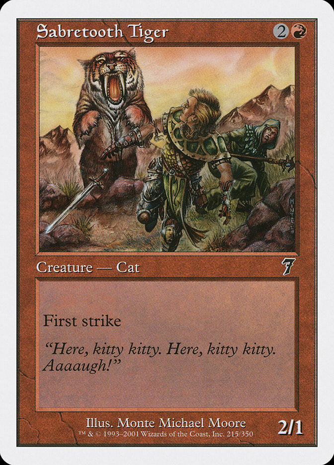 Sabretooth Tiger - (Foil): Seventh Edition