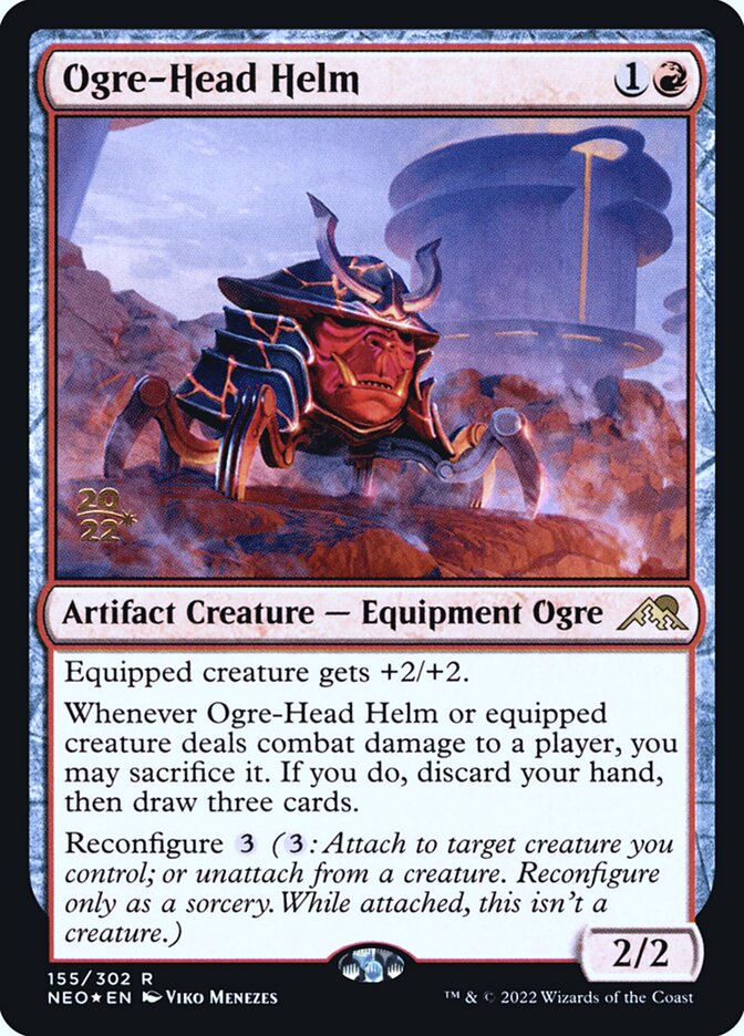 Ogre-Head Helm - (Foil): Kamigawa: Neon Dynasty Promos