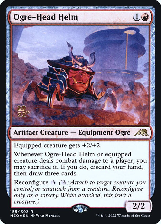Ogre-Head Helm - (Foil): Kamigawa: Neon Dynasty Promos