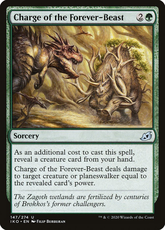 Charge of the Forever-Beast - (Foil): Ikoria: Lair of Behemoths