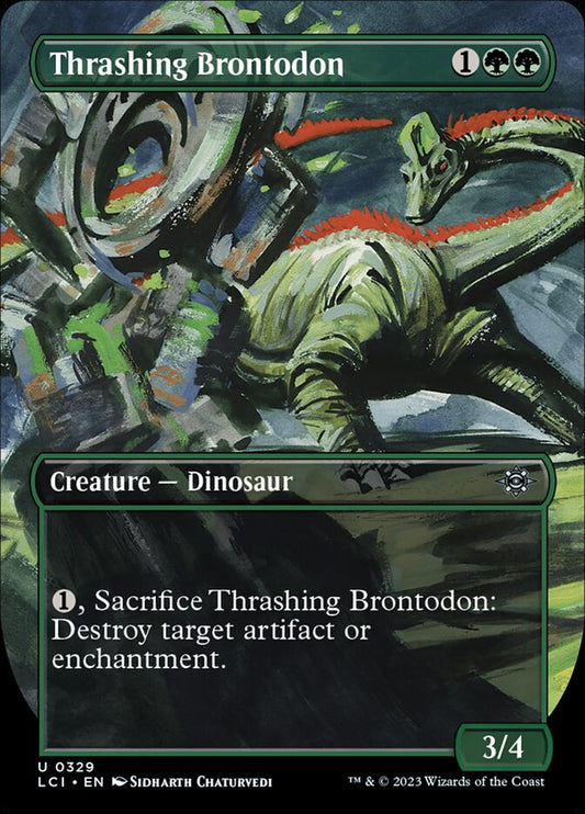 Thrashing Brontodon (Borderless) - (Foil): Lost Caverns of Ixalan