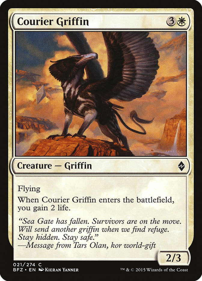 Courier Griffin - (Foil): Battle for Zendikar
