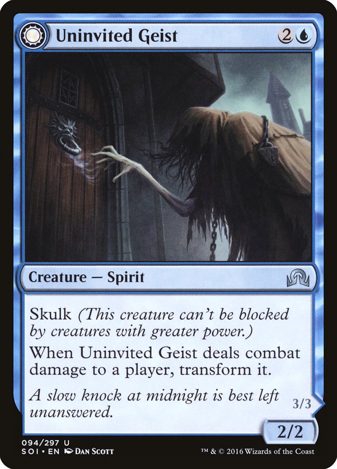 Uninvited Geist // Unimpeded Trespasser - (Foil): Shadows over Innistrad