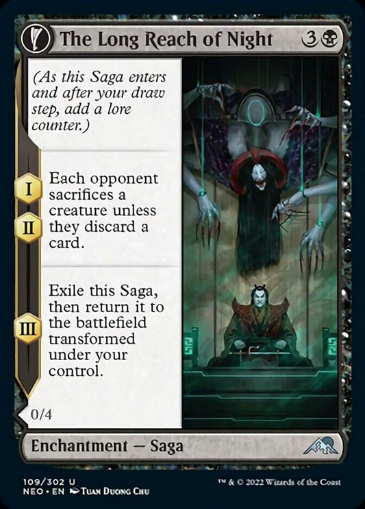 The Long Reach of Night // Animus of Night's Reach - (Foil): Kamigawa: Neon Dynasty