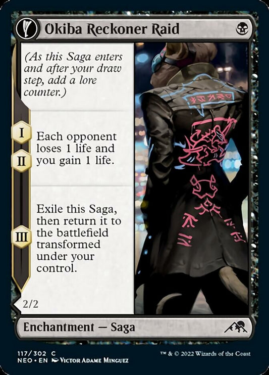 Okiba Reckoner Raid // Nezumi Road Captain - (Foil): Kamigawa: Neon Dynasty
