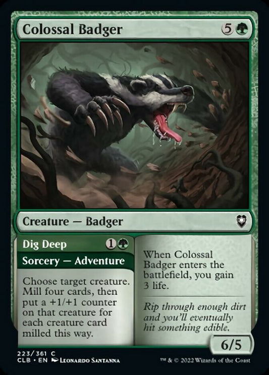 Colossal Badger // Dig Deep - (Foil): Commander Legends: Battle for Baldur's Gate