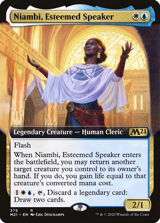 Niambi, Esteemed Speaker (Extended Art) - (Foil): Core Set 2021